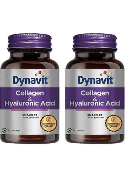Collagen & Hyaluronic Acid 30 Tablet X 2 Adet