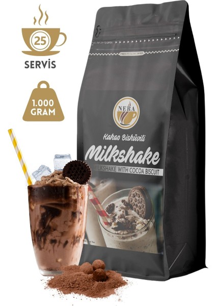 Kakao Bisküvili Milkshake 1000 gr Içecek Tozu