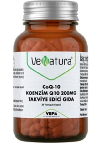 Coq-10 Koenzim Q10 200 Mg Takviye Edici Gıda 30 Kapsül