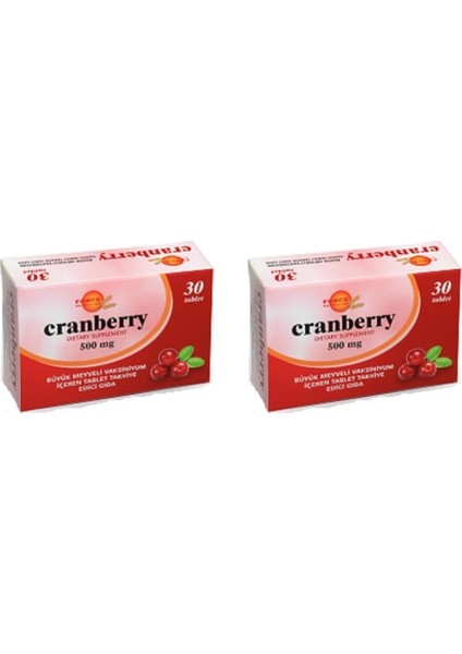 Cranberry 500 Mg 30 Tablet | 2 Kutu