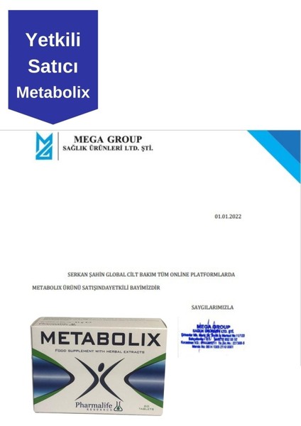 Metabolix Food Supplement 60 Tablet | Yetkili Bayii fiyatları