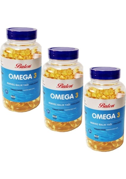 Omega 3 Norveç Balık Yağı(Trıglıserıd)Yum.Kap.1380mg*200*3 Adet