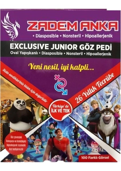 Zadem Anka Çocuk Göz Kapama Pedi Karakterli Göz Pedi