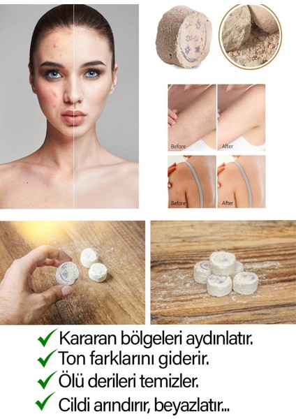 %100 Doğal Mühürlü Iran Ruşur Taşı (6 Adet) Cilt Bakımı Yüz ve Vücut Peelingi fırsatları
