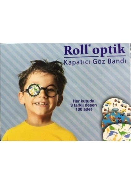 Roll Optik Göz Kapama Bandı 100 Adet Erkek Çocuk Roll Optik 100 Lük