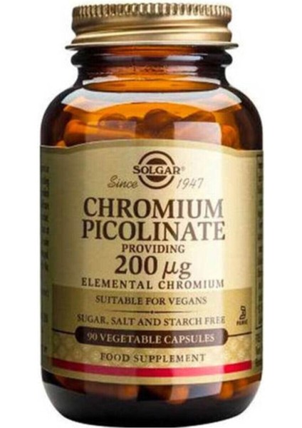 Chromium Picolinate 200 Mcg 90 Kapsül Bilge