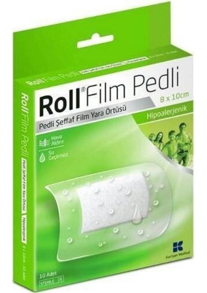 Kurtsan Medikal Roll Film Pedli 8 X 10 Steril Yara Sargı Bezi - 10 Adet