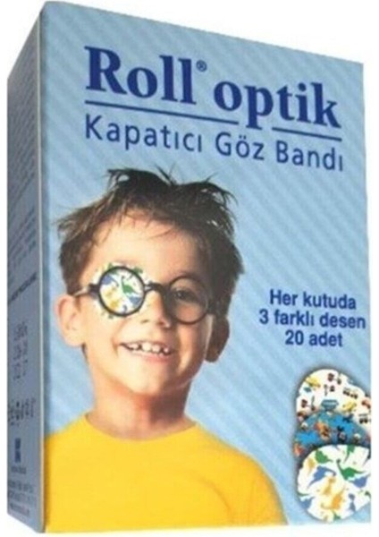 Erkek Çocuk Optik Kapatıcı Göz Bandı 3 Desenli 20 Adet