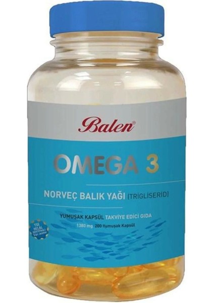 Omega 3 Norveç Balık Yağı 1380 Mg 200 Kapsül Form