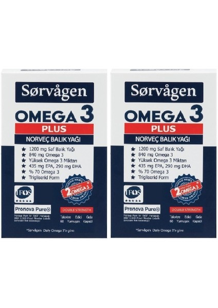 Omega 3 Plus 1200 Mg Norveç Balık Yağı 2 Adet