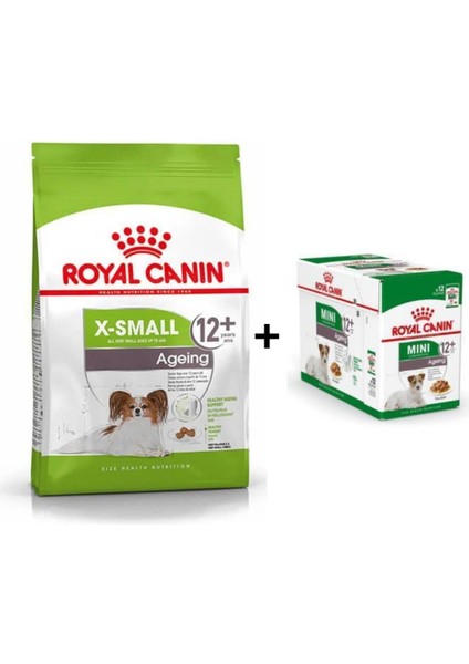 Xsmall Ageing +12 Köpek Maması 1,5 kg + 12 Adet Yaş Mama