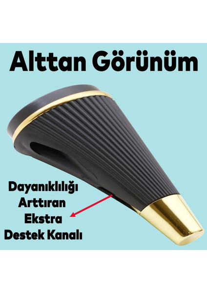 Lüks Mobilya Kanepe Sehpa Tv Ünitesi Koltuk Ayağı 15 cm Siyah Gold Baza Ayak fırsatları
