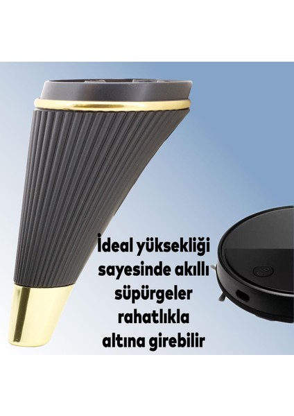 Lüks Mobilya Kanepe Sehpa Tv Ünitesi Koltuk Ayağı 15 cm Siyah Gold Baza Ayak indirimleri
