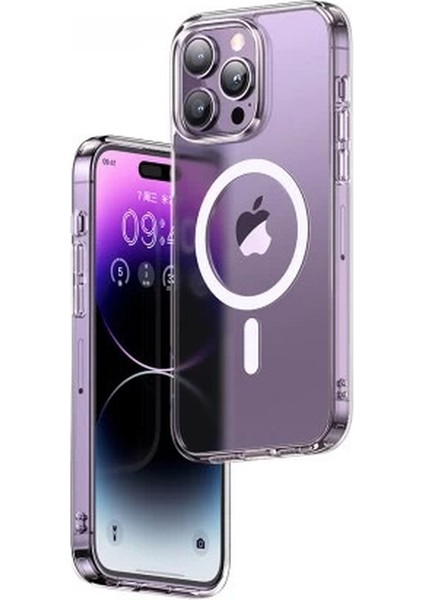 Apple iPhone 14 Pro Uyumlu Magsafe Şeffaf Silikon Telefon Kılıfı