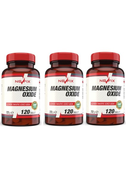 Magnezyum Magnesium Oksit 120 Tablet X 3 Kutu 360 Tablet