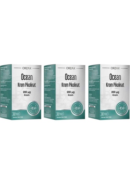 Ocean Krom Pikolinat 200 Mcg 90 Kapsül 3 Kutu