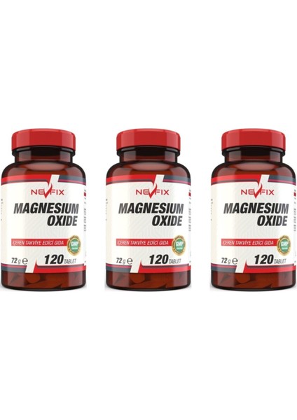 Magnezyum Magnesium Oxide 250 Mg 120 Tablet X 3 Kutu