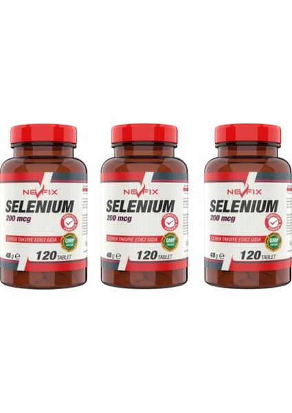 Selenyum Selenium 200 Mcg 120 Tablet X 3 Kutu