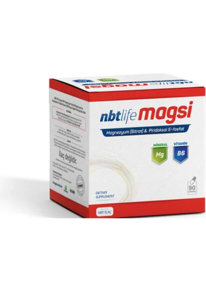 Nbt Life Magsi Magnezyum Sitrat + Piridoksal 5 Fosfat 90 Kapsül