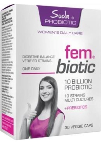Suda Probiotic Fem Biotic 30 Bitkisel Kapsül
