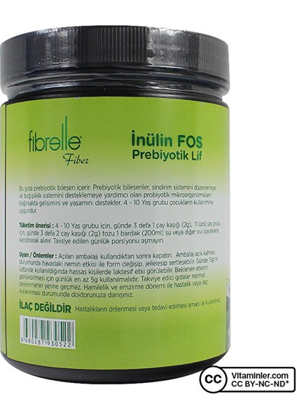 Inülin Fos Prebiyotik Lif 500 Gr