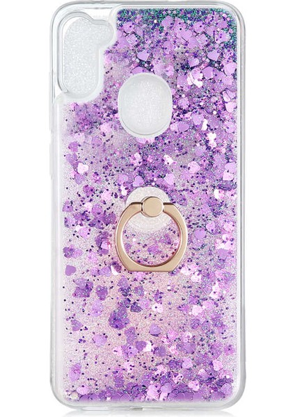 A11 Kılıf Sıvılı Simli Yüzüklü Kapak