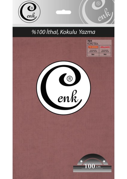 Düz Renk 100 cm Poşetli Yazma - 0301 - 701-KURU Gül-70