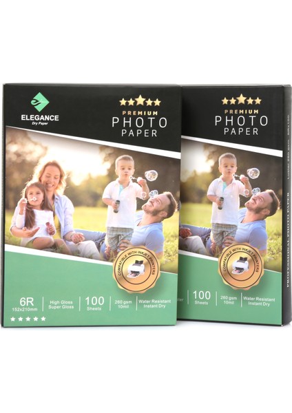 Elegance 6r 15X21 cm Parlak / Gloss 260GSM 200ADET Fotoğraf Kağıdı 2li