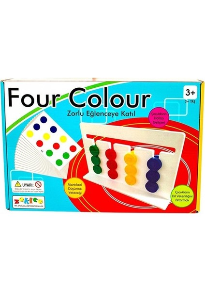 Four Colour Oyunu- Montessori Zeka Oyunu-Rubik Abaküs-Ekransız Aktivite Oyunu