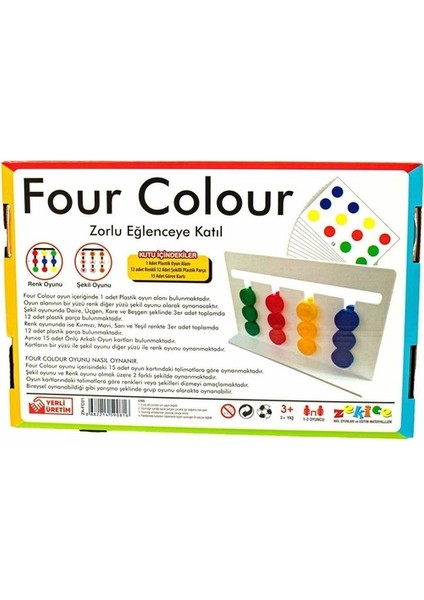 Four Colour Oyunu- Montessori Zeka Oyunu-Rubik Abaküs-Ekransız Aktivite Oyunu