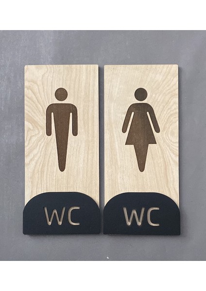 Meşe Serisi Natural Dikey Wc Yönlendirme Seti