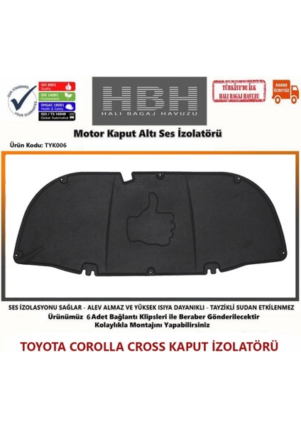 Toyota Corolla Cross Kaput Izolatörü (2022 Sonrası)