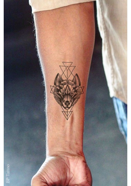 Soyut Kurt Geçici Dövme Unsiex Tattoo