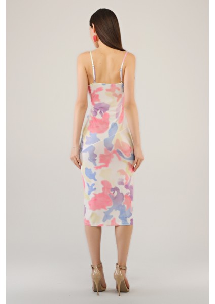 Kadın Yırtmaçlı Desenli Elbise fiyatları