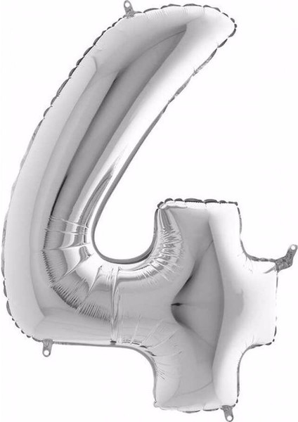 Gümüş Rakam Folyo Balon Yaş Gümüş Balon 36 cm Sayı Balon Uçan Balon Helyum Balon