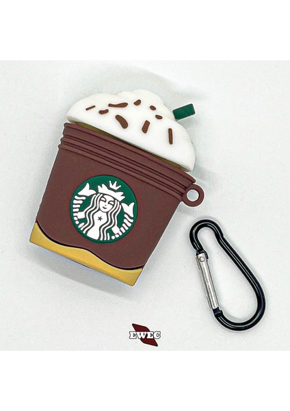 Starbucks Figürlü Airpods 1. ve 2. Nesil Uyumlu Kopçalı Koruyucu Silikon Kılıf, Darbe Emici Kılıf modelleri