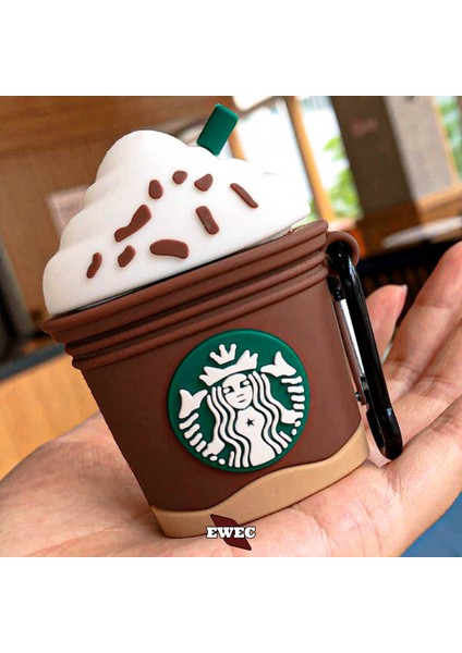 Starbucks Figürlü Airpods 1. ve 2. Nesil Uyumlu Kopçalı Koruyucu Silikon Kılıf, Darbe Emici Kılıf indirimleri