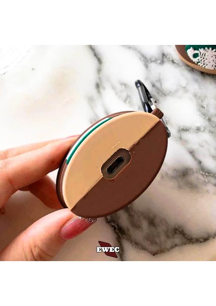 Starbucks Figürlü Airpods 1. ve 2. Nesil Uyumlu Kopçalı Koruyucu Silikon Kılıf, Darbe Emici Kılıf