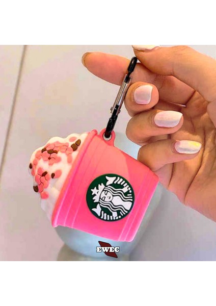 Starbucks Figürlü Airpods 1. ve 2. Nesil Uyumlu Kopçalı Koruyucu Silikon Kılıf, Darbe Emici Kılıf fırsatları