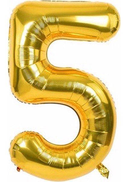 Altın Rakam Folyo Balon Yaş Gold Balon 36 cm Sayı Balon Uçan Balon Helyum Balon