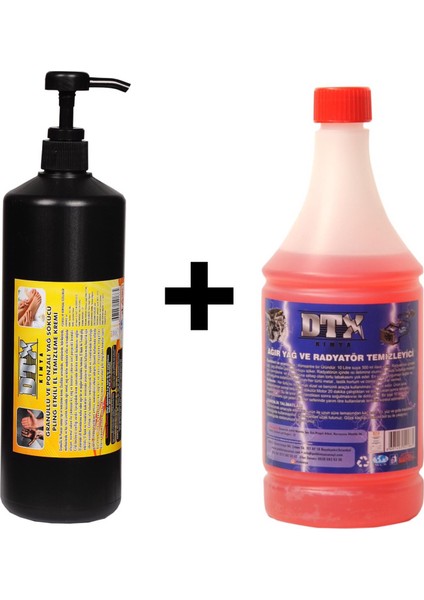 Ponza'lı (Talaşlı) El Temizleme Kremi (Sabunu) 1 kg & Ağır Yağ Sökücü 1 Litre