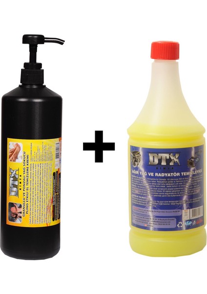 Ponza'lı (Talaşlı) El Temizleme Kremi (Sabunu) 1 kg & Ağır Yağ Sökücü Konsantre (1/5) 1 Litre