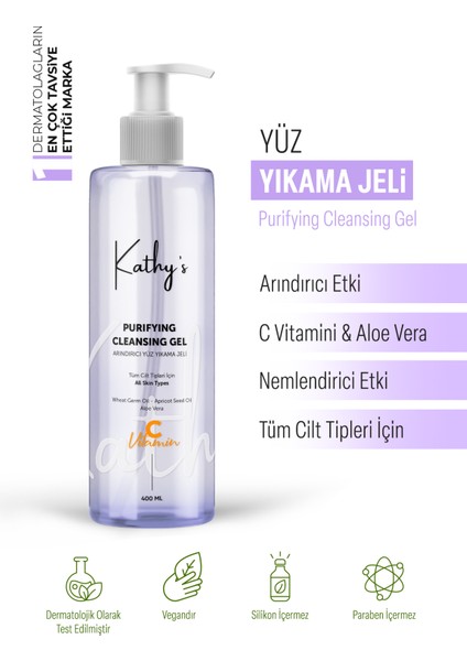 Yüz Temizleme Jeli ve Siyah Nokta Canlılık ve Parlaklık Kazandırıcı C Vitaminli 400 ml