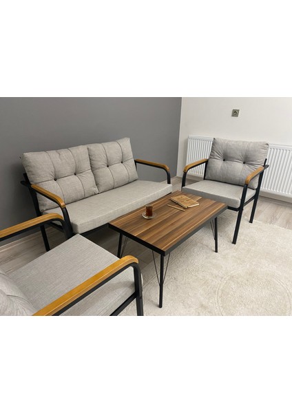 Güneş Balkon, Bahçe, Cafe - Metal Kanepe Koltuk Takımı - 2+1+1 + Sehpa modelleri