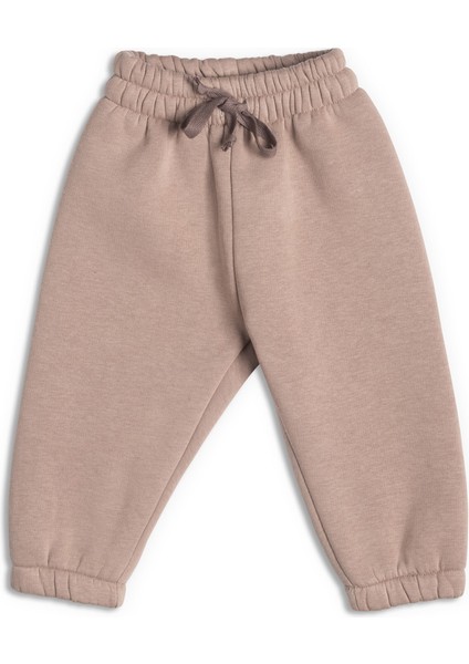Unisex Bebek Kalın Pamuklu Jogger Pantolon - Kum Beji fiyatları