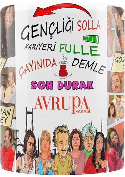 Avrupa Yakası Serisi Makbule Kral Baskılı Porselen Kupa, Ahşap Bardak Altlığı Hediyeli fiyatları