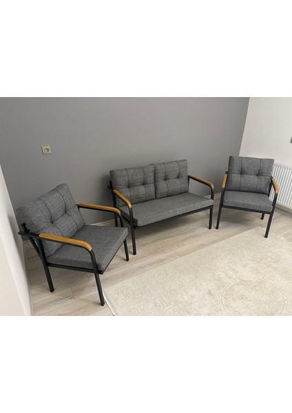 Venüs Balkon, Bahçe, Cafe - Metal Kanepe Koltuk Takımı - 2+1+1