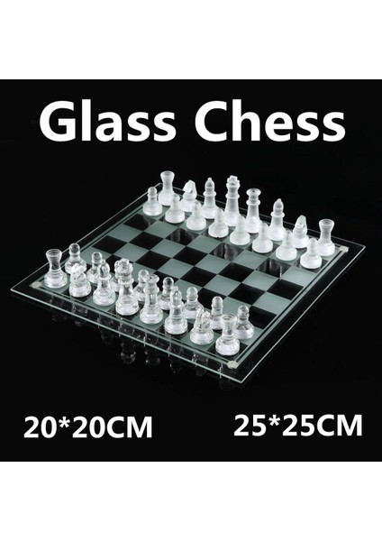 Glass Chess Cam Satranç Takımı (25 cm x 25 Cm)