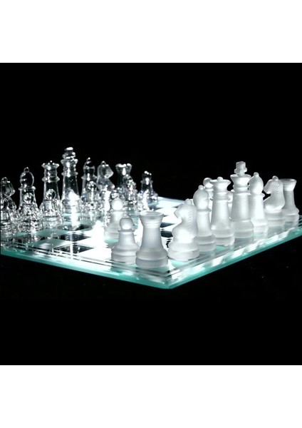 Glass Chess Cam Satranç Takımı (25 cm x 25 Cm)