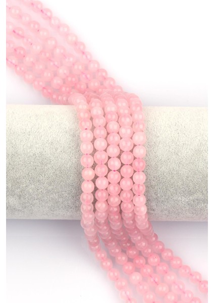 Pembe Kuvars Doğal Taş Dizi 6 mm Küre Kesim